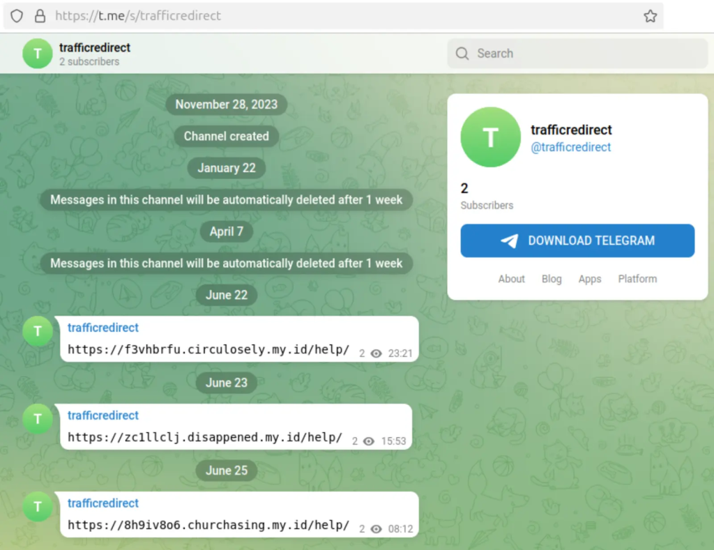 trafficredirect telegram channel