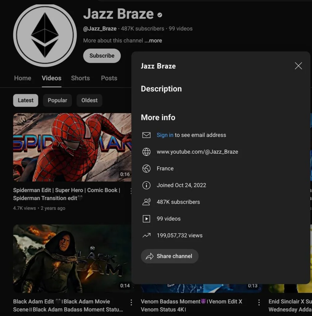 Jazz_Braze’s YouTube profile