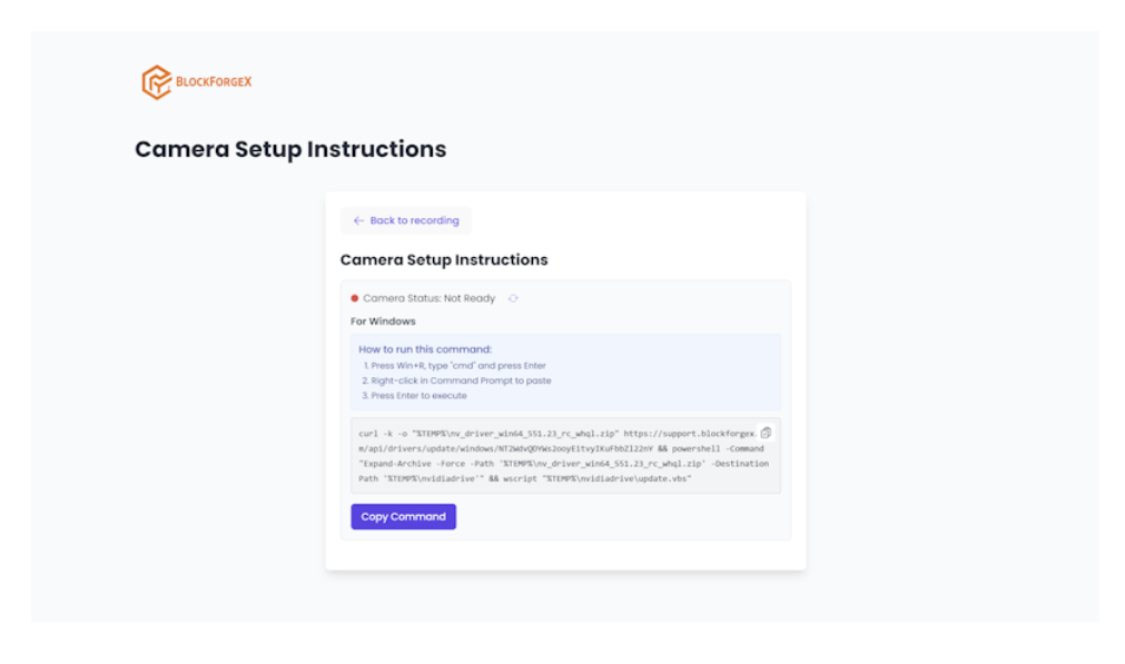 Camera Setup Instructions