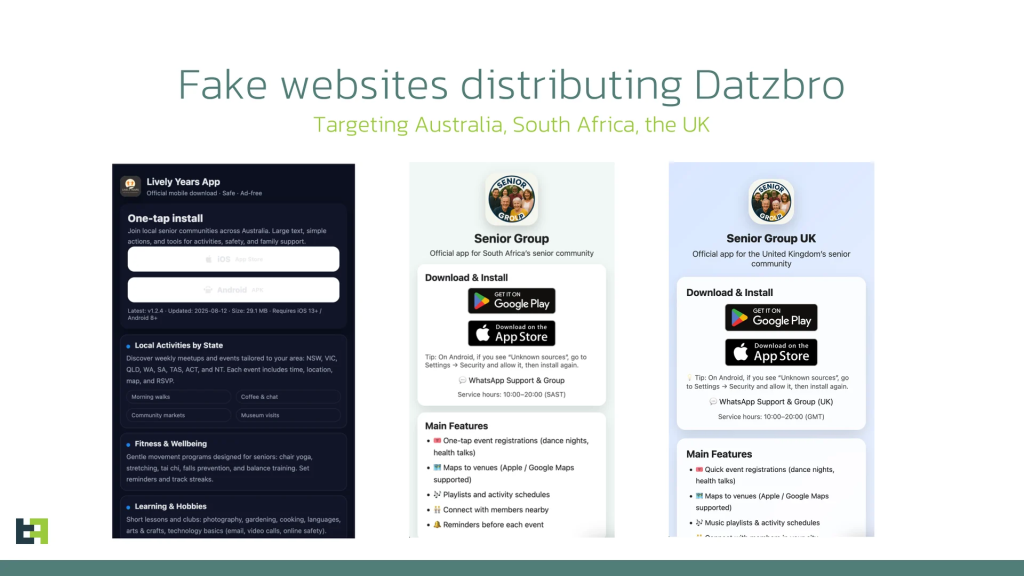 Fake Website distributing Datzbro