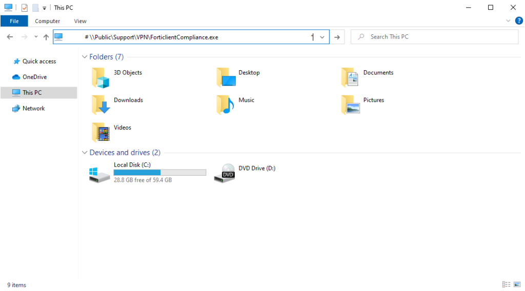 Explorer’s address bar