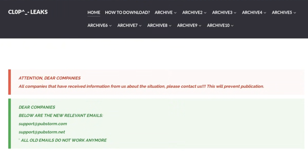 Oct. 8 updated CL0P DLS site
