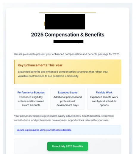 Sample of a phishing email