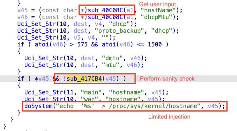 Vulnerable setWizardCfg processing analysis.