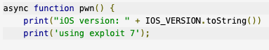 Debug string suggesting multiple iOS exploits