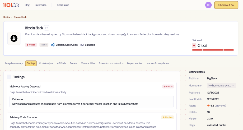 Koidex report for Bitcoin Black